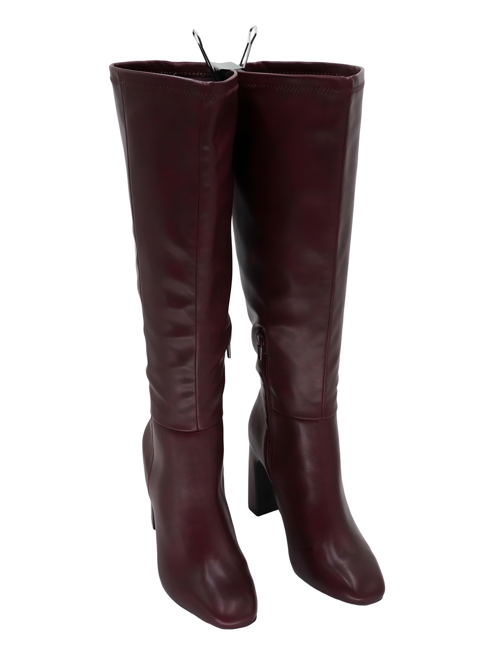 Madden Girl Wisee Bordeaux Wide Calf 3" Block Heel Knee High Boots Size 6.5M